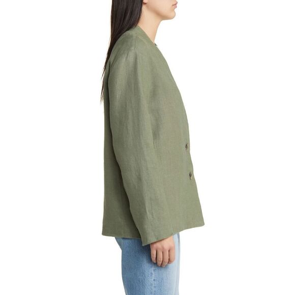 New Xirena Layla  Linen Jacket  Blazer in Mossy Green Size XS - Picture 4 of 8